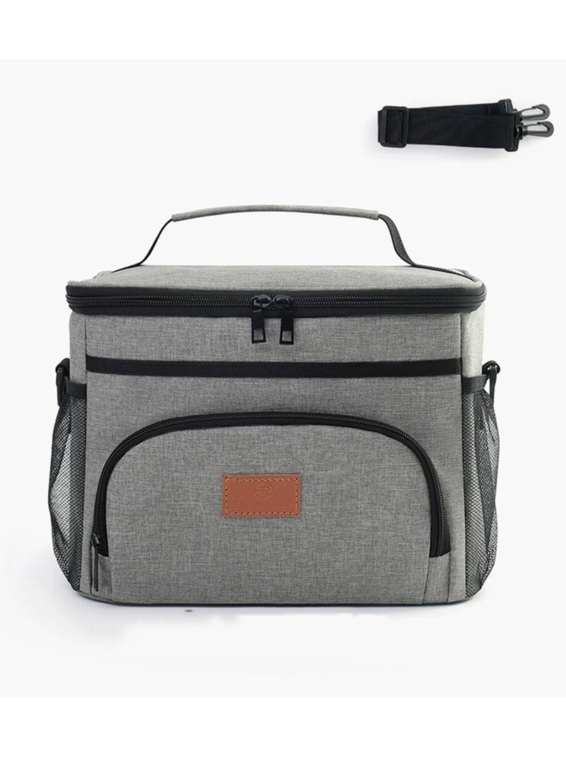 Large Capacity Insulated Lunch Box Cooler Tote Leakproof Lunchbox For Office Camping Picinic with Adjustable Shoulder Strap Insulated Takeaway Box With Side and Front Pocket For Women and Men - Image 1