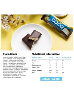 Snaq Fabriq Coco Bar Pina Colada Flavor No Sugar Added and High Fiber 12x40g  - Image 4