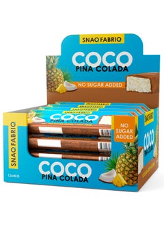 Snaq Fabriq Coco Bar Pina Colada Flavor No Sugar Added and High Fiber 12x40g  - Image 1