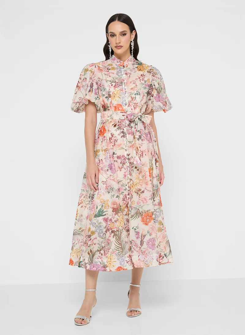 خزانة Floral Print Dress