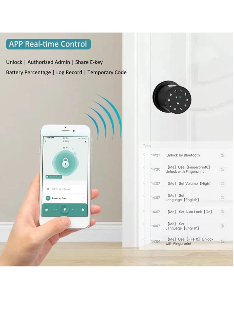 Smart Lock Fingerprint Door Lock Keypad Door Knob Smart Door Knob Door Locks for Bedrooms Locks with Code Thumb Print Door Knobs for Homes Hotels Offices - Image 4