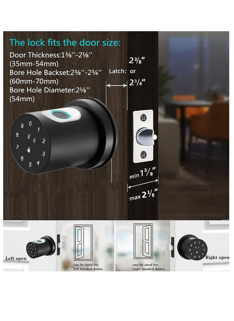 Smart Lock Fingerprint Door Lock Keypad Door Knob Smart Door Knob Door Locks for Bedrooms Locks with Code Thumb Print Door Knobs for Homes Hotels Offices - Image 5