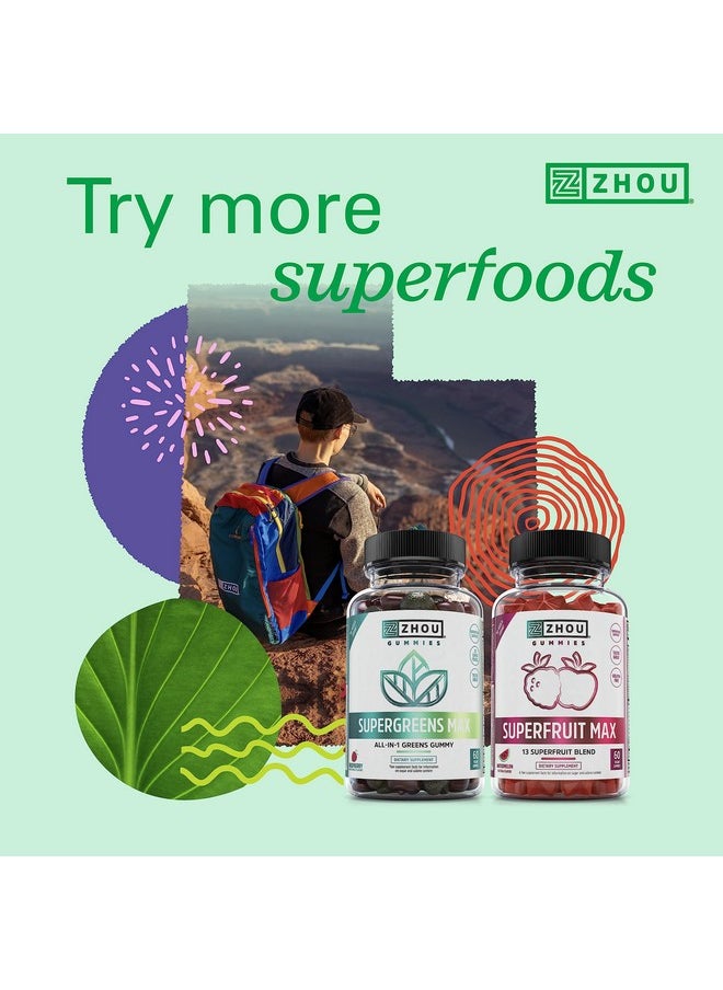 Zhou - Zhou Nutrition USDA Organic Supergreens Powder, Superfood Smoothie Juice Mix, Spirulina, Chlorella, Wheatgrass, Kale, Fiber, Immune and Energy Support, Vegan, Non-GMO, 30 Servings - Image 1