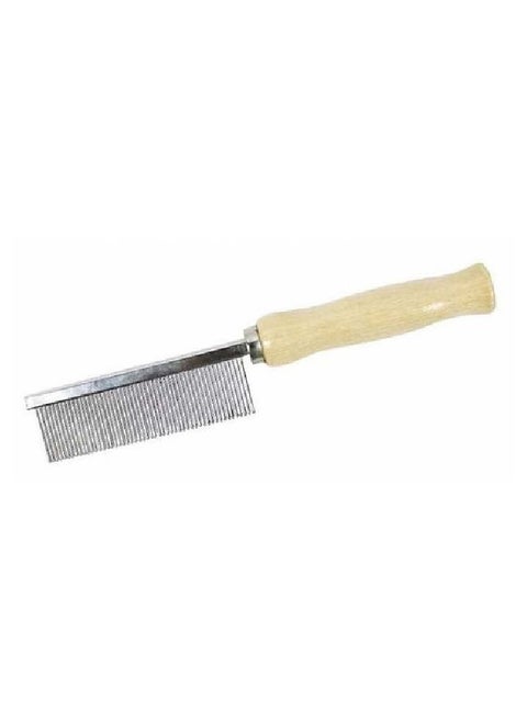 Steel comb with wooden handle 80030