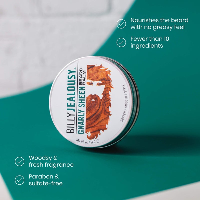 Billy Jealousy Beard Balm with Light Hold & Low Shine, Everyday Beard Styling Balm Loaded With Coconut, Shea & Sunflower Oils For Smooth & Nourished Facial Hair & Skin, Gnarly Sheen, 2 Oz - Image 4