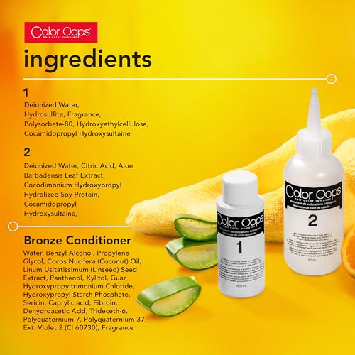 Color Oops Extra Conditioning Hair Color Remover and Brass Correct Bundle, Hair Dye Remover Processes in 20 Minutes, Safely Removes Permanent & Semi-Permanent Dye, Neutralize Brassy Tones - Image 3