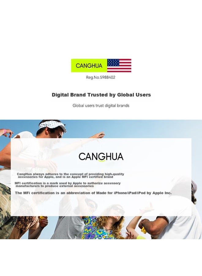 CangHua Apple 15/16 Charging Cable, Type-c Data Cable, Dual-ended Pd60w Fast Charging, Ctoc Car Carplay, Suitable For Iphone 15/16 Promax, Tablet, Laptop, 2 Meters - Image 1