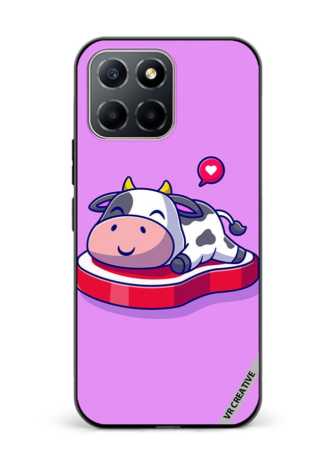 VR CREATIVE Protective Case Cover For Honor X6 Cute Cow Sleeping On Beef Steak Cartoon Design Multicolour - Image 1