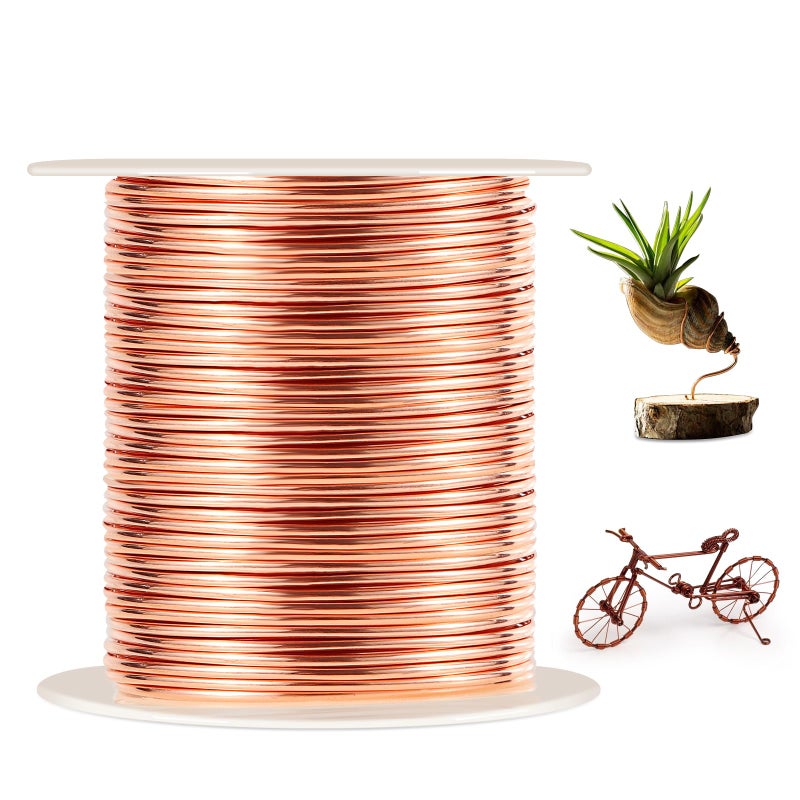 ibaofuing 99.9% Soft Copper Wire, 18 Gauge/ 1 mm Diameter, 213 Feet / 65m, 1 Pound Spool Pure Copper Wire, Jewelry Making Wire Craft Wire - Image 1