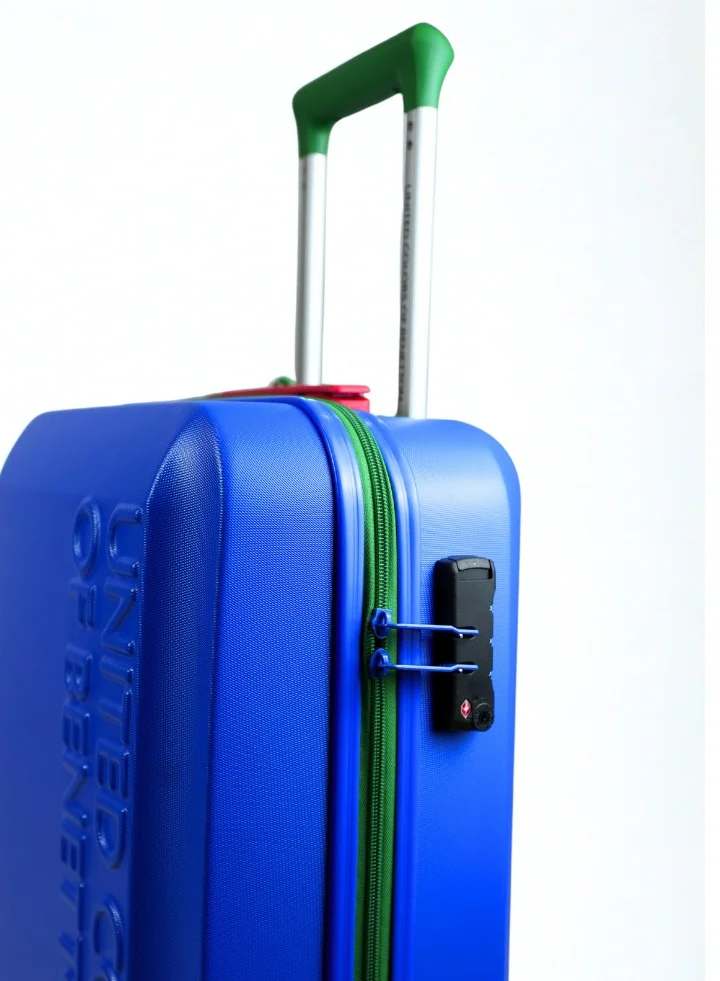 UNITED COLORS OF BENETTON BNTA-203X Set of 3 Luggage with TSA Lock| Material- Acrylonitrile Butadiene Styrene| Adjustable Trolley Handle | Smooth Dual Wheels 360degree rotate| SIZE-20/24/28 Inch| BLUE