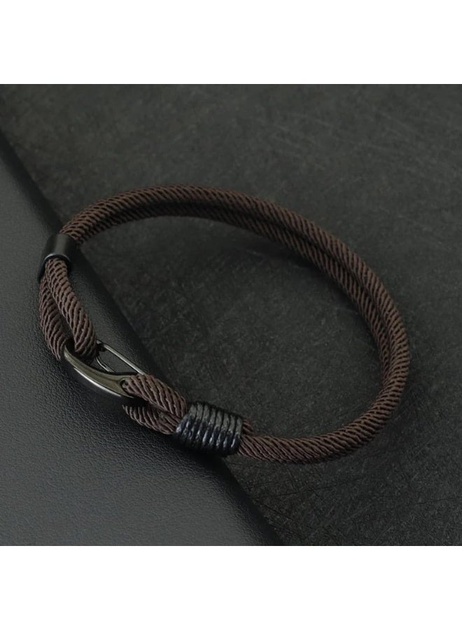 Ligant Fabric Bracelet in Brown - Modern Design with a Distinctive Touch - Stylish Unisex Wristband for Casual Sophistication - Image 2