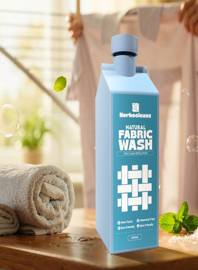 HERBOCLEANZ Advanced Fabric Wash - Eco-Friendly Detergent for All Machines, Top & Front Load - Plant-Based, Skin-Friendly Formula, Biodegradable, No Harsh Chemicals - Fresh & Clean Clothes 500Ml - Image 4