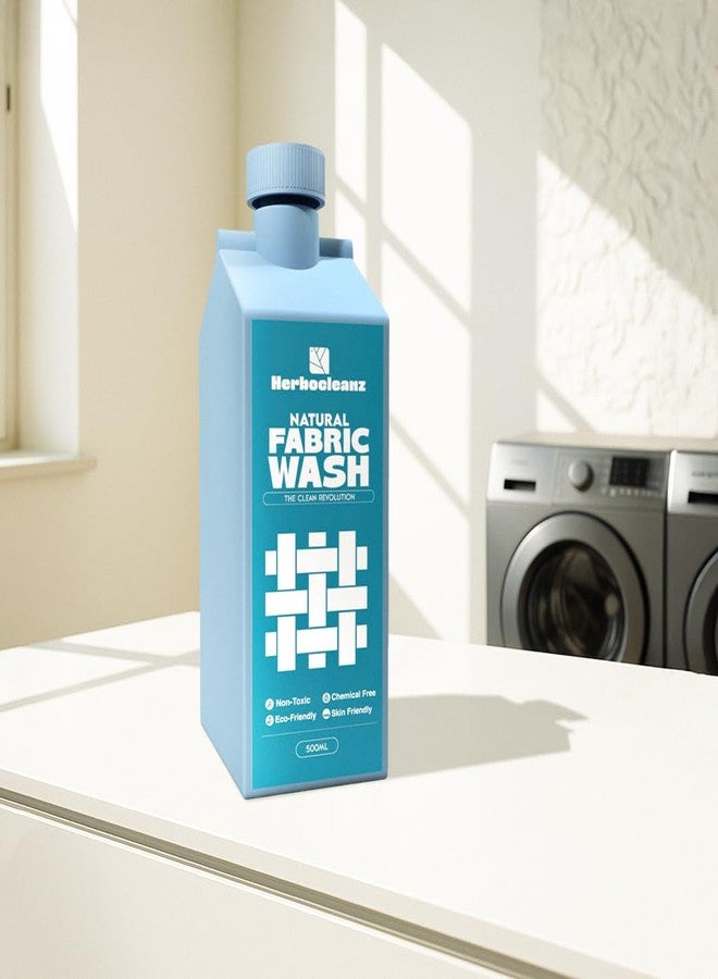 HERBOCLEANZ Advanced Fabric Wash - Eco-Friendly Detergent for All Machines, Top & Front Load - Plant-Based, Skin-Friendly Formula, Biodegradable, No Harsh Chemicals - Fresh & Clean Clothes 500Ml - Image 3
