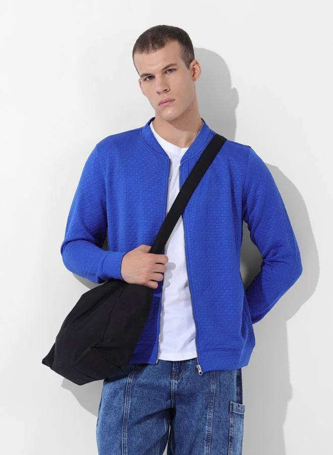ذا انديان كراج كو Men Regular Fit Self Design Round Neck Full Sleeves Sweatshirt