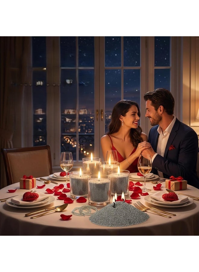 MIRFA Pearled Candle Wax Sand With 20 Eco Wicks - Grey - Image 5