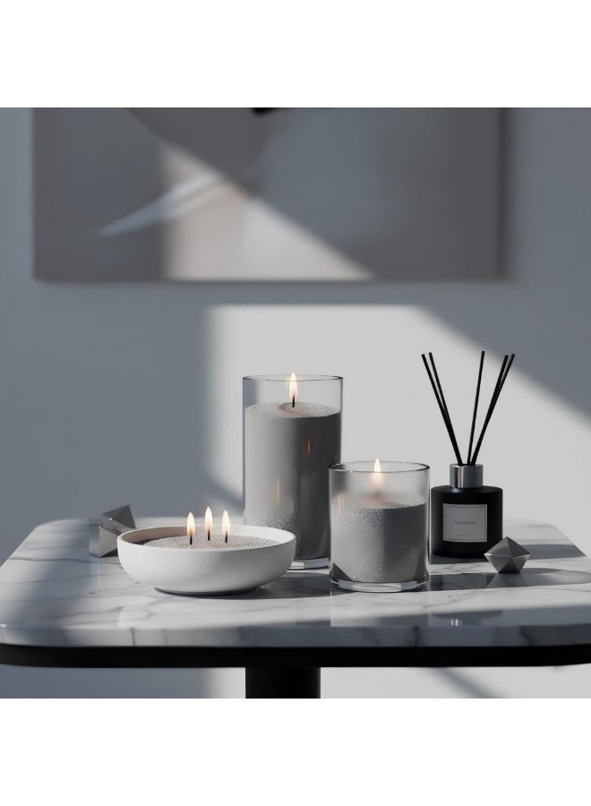 MIRFA Pearled Candle Wax Sand With 20 Eco Wicks - Grey - Image 4