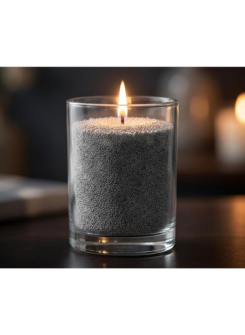MIRFA Pearled Candle Wax Sand With 20 Eco Wicks - Grey - Image 1