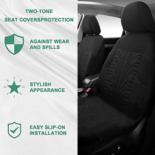 JINGSEN 17 Car Seat Cover Full Set for Women,Universal Car Seat Cover,Plush Steering Wheel Cover,Fluffy Soft Wool Handbrake Gear,Suspension Accessories Full SUV((Patterned Black - Image 4