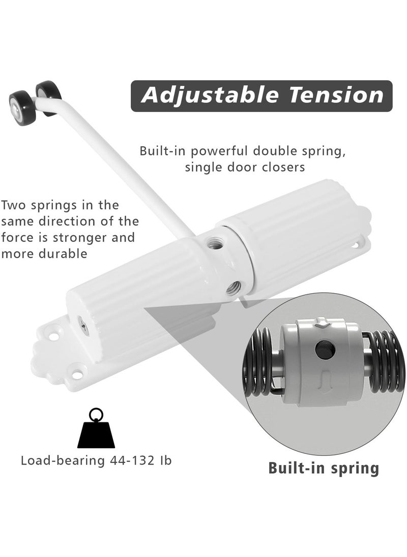 Oasisgalore - Double Spring Door Closers-Automatic Door Close， Perfect for Home Use(White) - Image 1
