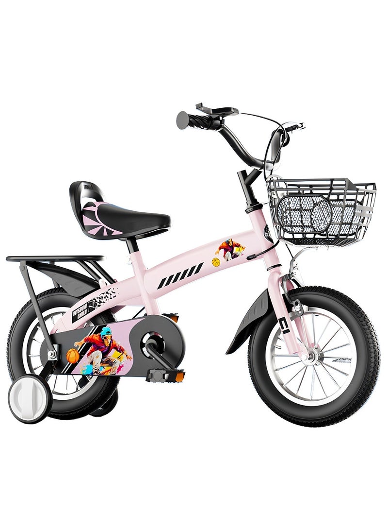 MaBaby دراجة للأطفال 12-14-16-18 بوصة، مع مقعد خلفي للركاب ومقعد قابل للتعديل، دراجة للأطفال من 2-10 سنوات للأولاد والبنات - Image 1