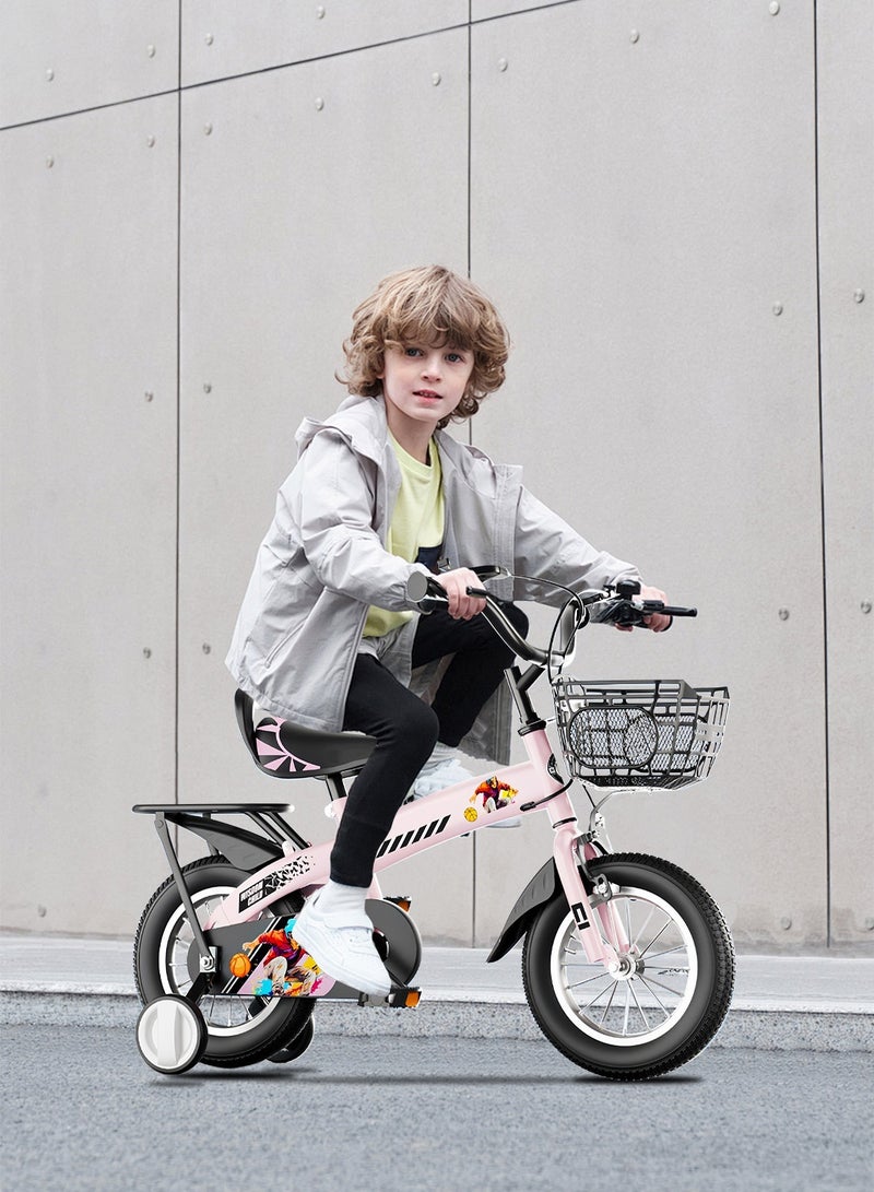 MaBaby دراجة للأطفال 12-14-16-18 بوصة، مع مقعد خلفي للركاب ومقعد قابل للتعديل، دراجة للأطفال من 2-10 سنوات للأولاد والبنات - Image 3