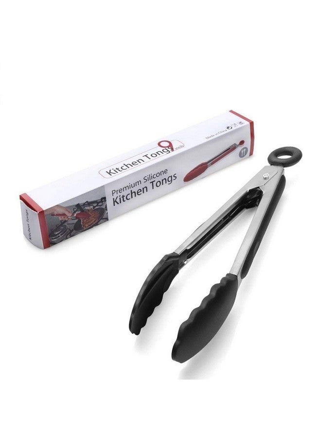 Baskety ملاقط مطبخ من الفولاذ المقاوم للصدأ غير لاصقة وقوية من باسكتي (أسود، 9 بوصات) - Image 1