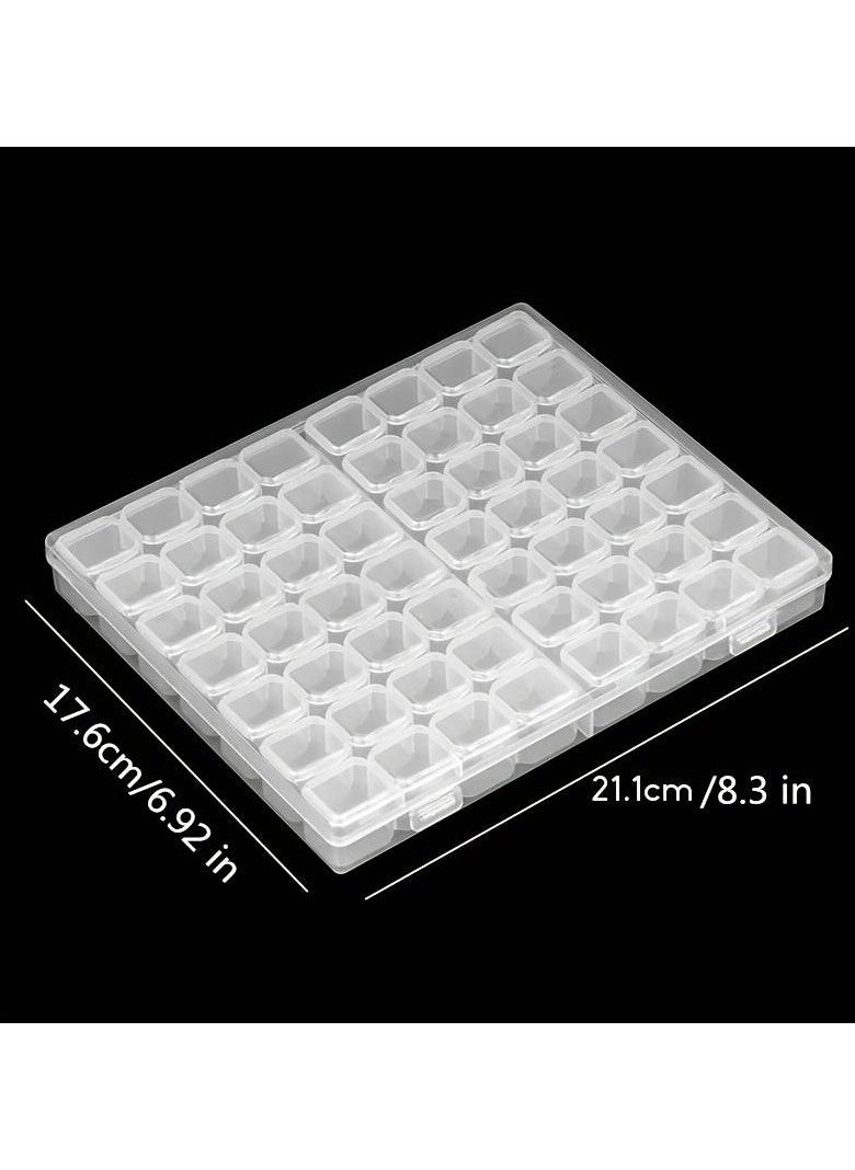 Generic - Multi-use Plastic Jewelry Organizer Storage Box 56 Grids Divided 4*7 Grids Inside for Beading Jewelry Tools 17.5*11*2.7cm - Image 1
