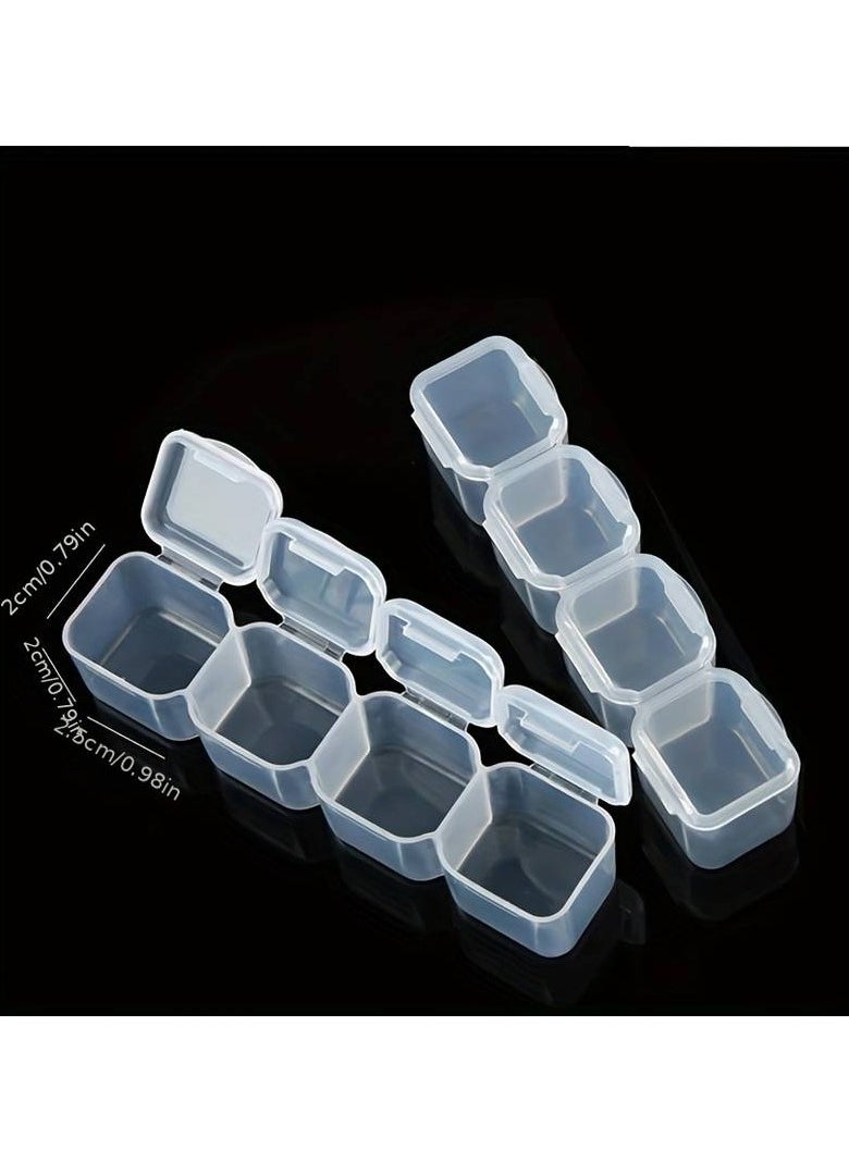 Generic - Multi-use Plastic Jewelry Organizer Storage Box 56 Grids Divided 4*7 Grids Inside for Beading Jewelry Tools 17.5*11*2.7cm - Image 1