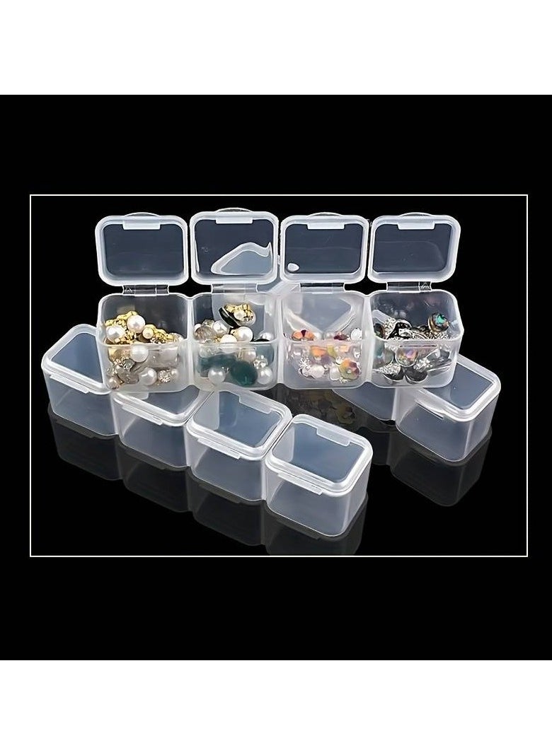 Generic - Multi-use Plastic Jewelry Organizer Storage Box 56 Grids Divided 4*7 Grids Inside for Beading Jewelry Tools 17.5*11*2.7cm - Image 1
