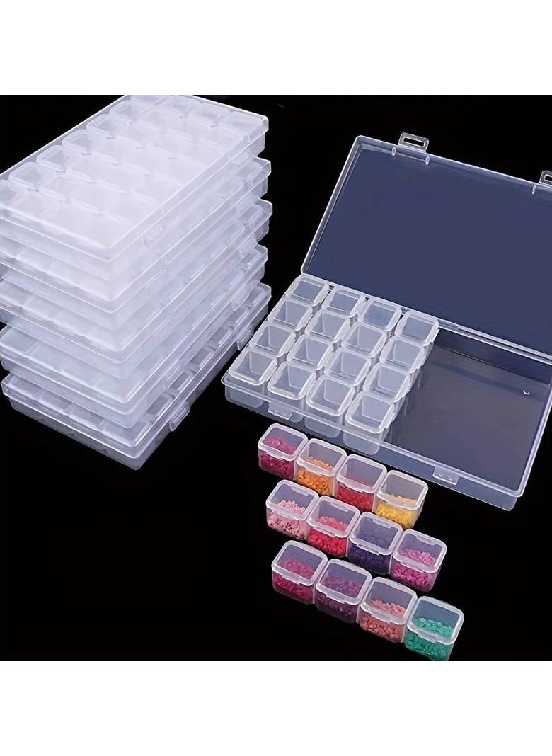 Generic - Multi-use Plastic Jewelry Organizer Storage Box 56 Grids Divided 4*7 Grids Inside for Beading Jewelry Tools 17.5*11*2.7cm - Image 1