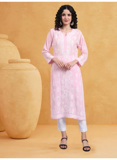 Alaya Women Chikankari Hand Embroidered Modal Kurta -AL4042
