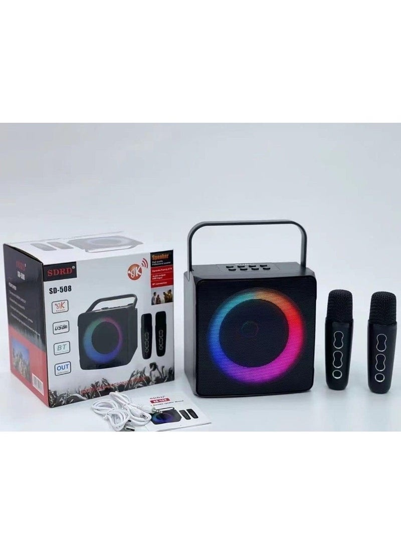 SD 508 Portable Wireless Karaoke Speaker with Dual Wireless Microphones – High-Quality Sound & Long Battery Life - Image 2