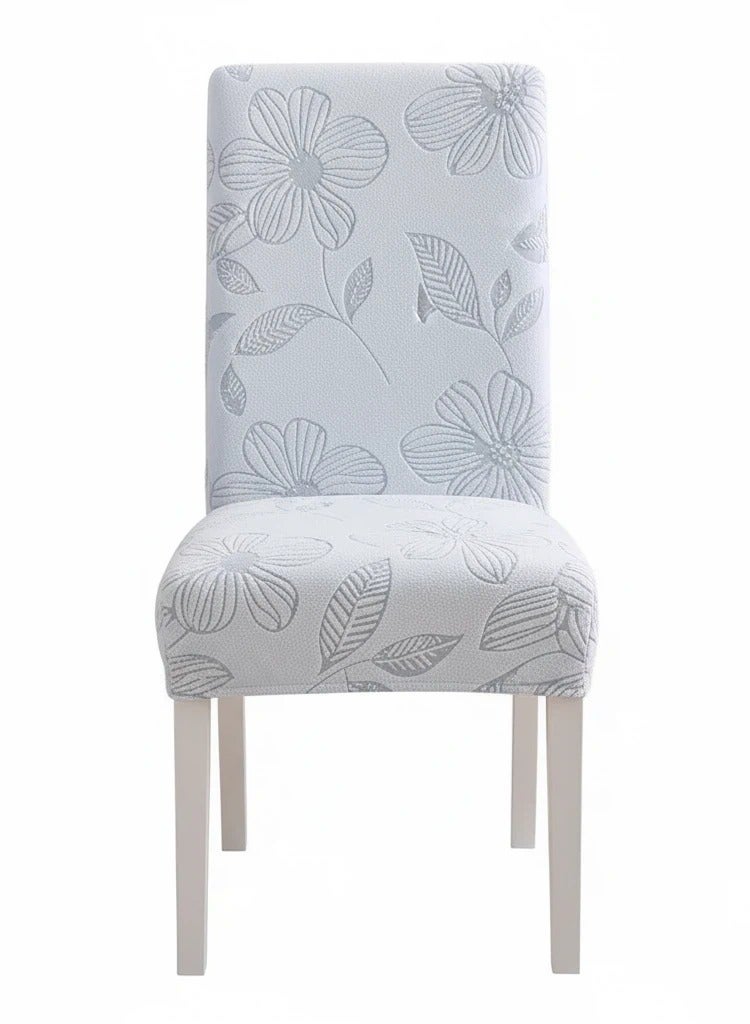 Stretch Dining Chair Cover, Washable Spandex Fabric Slipcover Protector for Dining Room & Kitchen, Floral Pattern - 1 Piece - Image 1