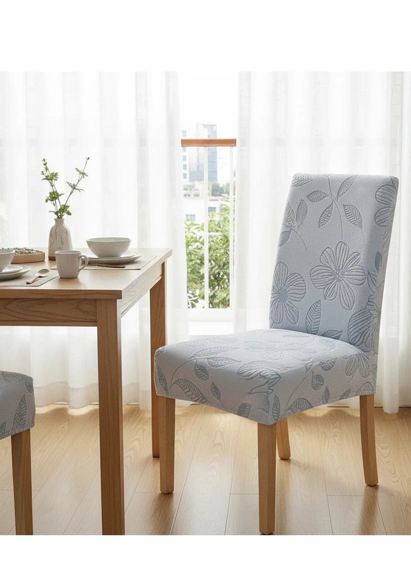 Stretch Dining Chair Cover, Washable Spandex Fabric Slipcover Protector for Dining Room & Kitchen, Floral Pattern - 1 Piece - Image 2