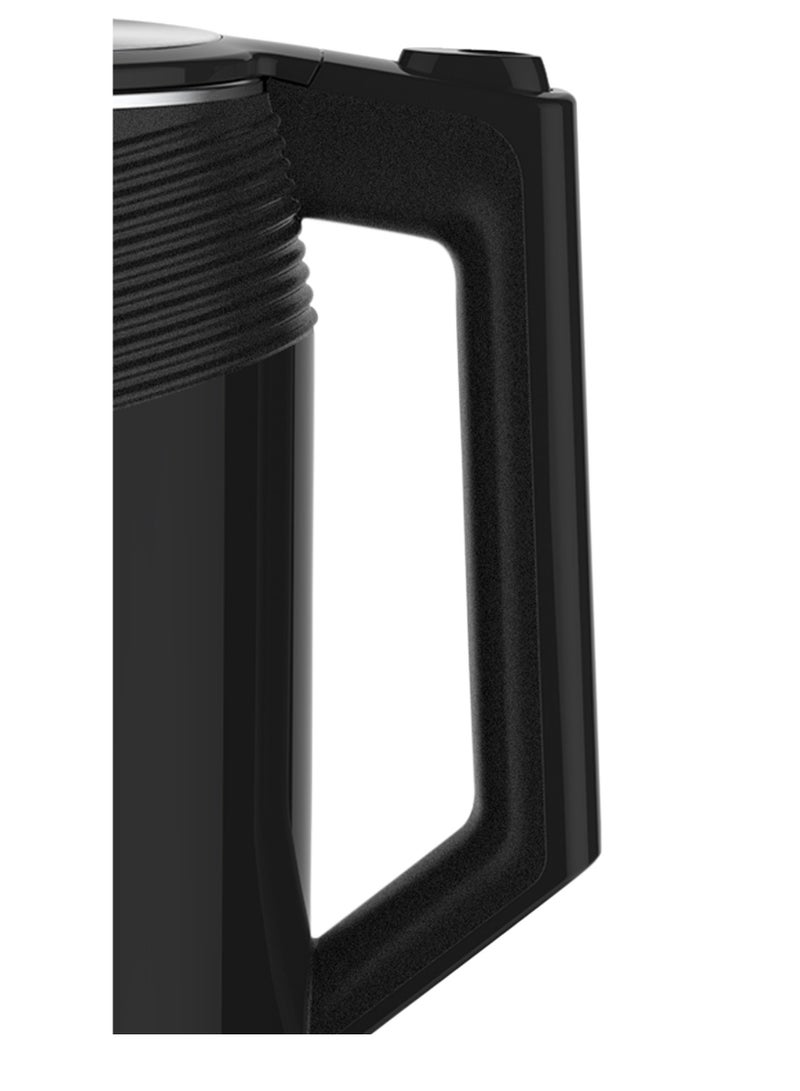 دوتس غلاية من الفولاذ المقاوم للصدأ بشاشة عرض رقمية ذكية من دوتس غلاية من الفولاذ المقاوم للصدأ سعة 1.7 لتر بقوة 2200 واط، هيكل داخلي بارد الملمس، أسود - Image 3