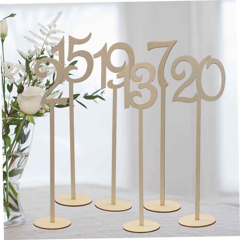 Wooden Table Number Holders Set Of 20 For Wedding Party Decor With Base - Image 5