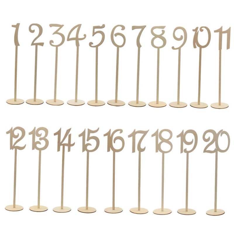 Wooden Table Number Holders Set Of 20 For Wedding Party Decor With Base - Image 2