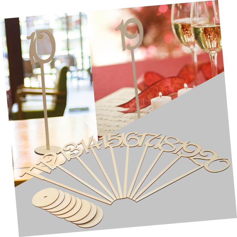 Wooden Table Number Holders Set Of 20 For Wedding Party Decor With Base - Image 3
