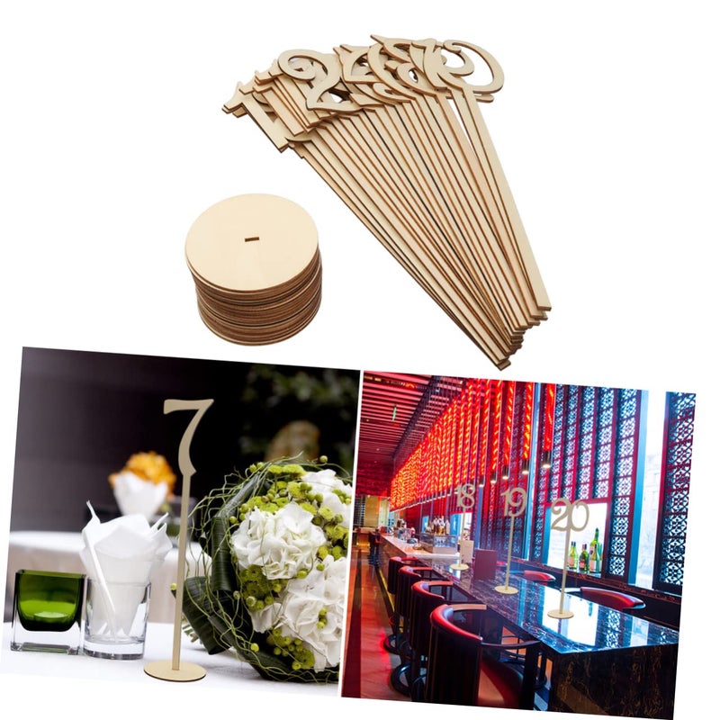 Wooden Table Number Holders Set Of 20 For Wedding Party Decor With Base - Image 4
