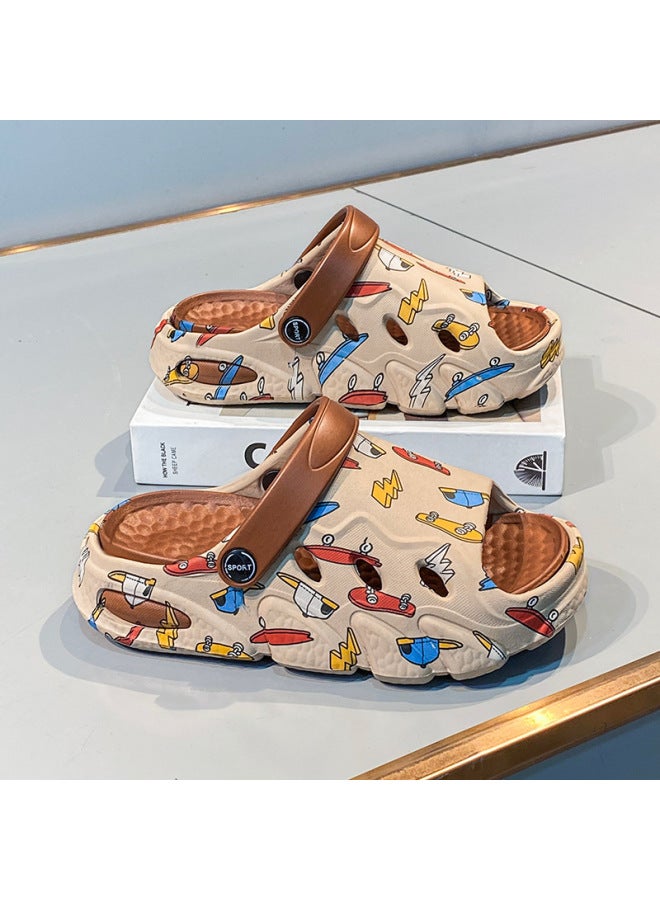 Children's Sandals For Boys, New Flip Flops With Soft Sole, Home Slippers, Popular Two-way Wear For Small And Medium Kids, Girls' Sandals