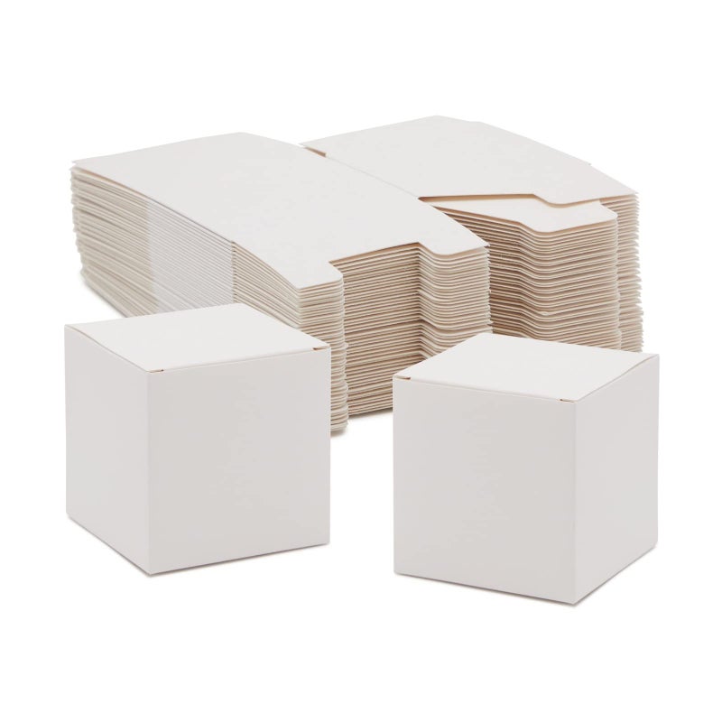 Juvale 100Pack White 3x3x3 Gift Boxes with Lids for Candles Ornaments Crafts Party Favors Cupcakes Holiday Birthday Baby Shower Bridesmaid and Groomsmen Proposal Easy Assemble