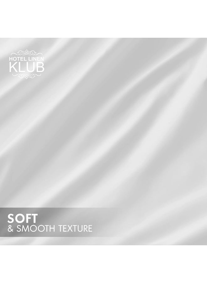 Hotel Linen Klub Hotel Linen Klub Luxury 100% Cotton 350TC Fitted Sheet Set - Ultra Soft & Breathable, Hypo Allergenic Premium Quality Bedding, Size: Queen 150x200+40cm deep pocket and 2pc Pillowcase 50 x75cm, White  - Image 4