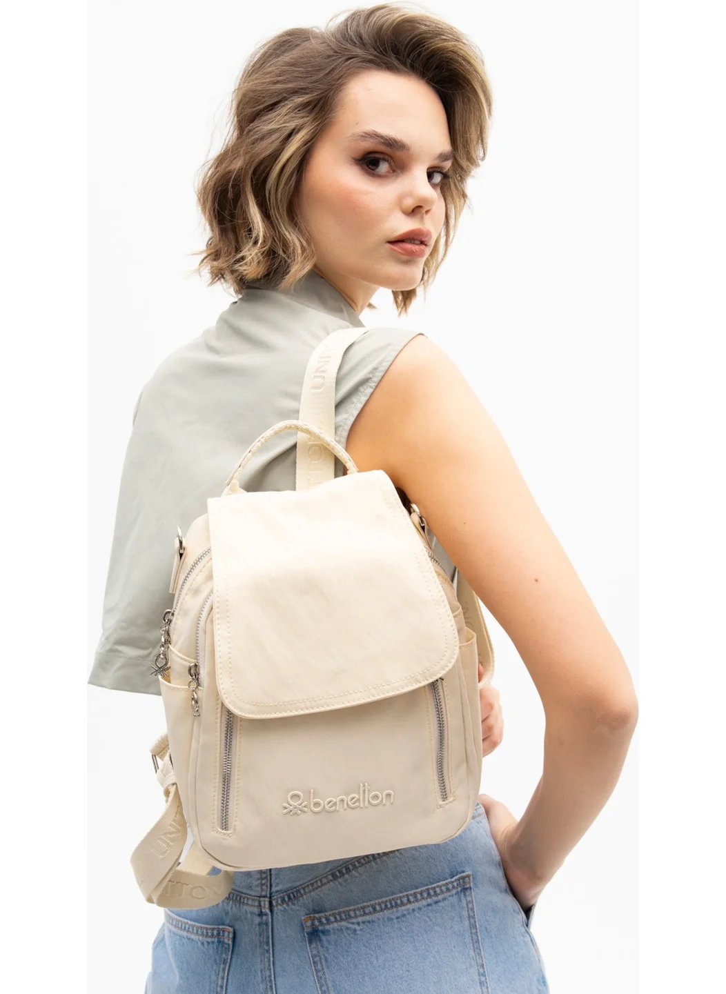 يونايتد كولورز أوف بينتيون Benetton Women's Backpack Beige BNT1187