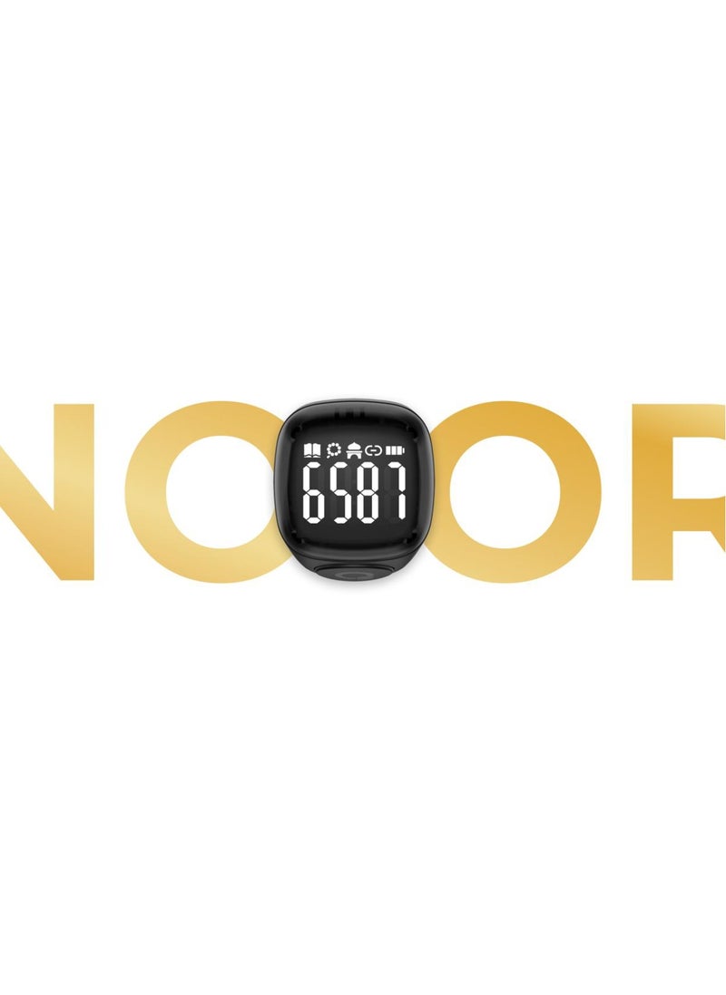 iQIBLA - Smart Tasbih Zikr Ring Wide Display 1.5CM Powerful Battery Backup Upto 7 Days OLED Display Noor Smart Ring App Operated Tasbih Counter Prayer Reminder Technology Plastic 20MM Ring Green - Image 1