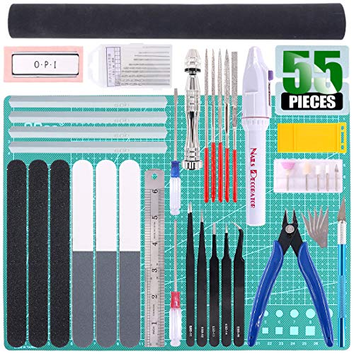 Keadic 55Pcs Professional Modeler Basic Tools Craft Set Hobby Building Tools Kit Gunpla Tools Model Kit Modeler Basic Tools Set for Car Model Building Repairing and Fixing - Image 1