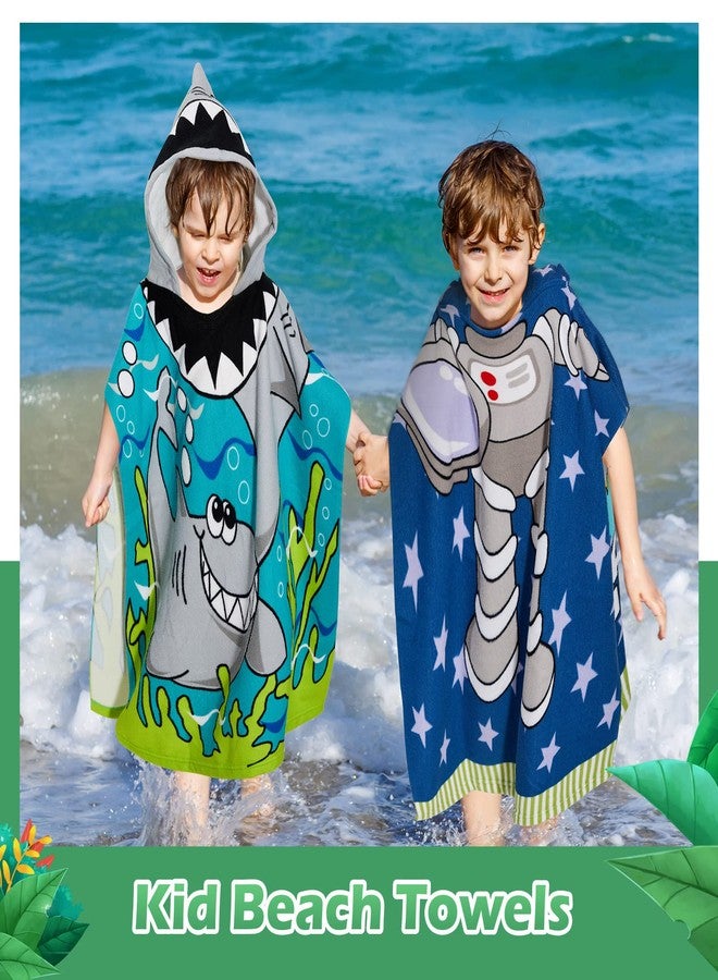 Chumia 3 Pack Kids Hooded Beach Poncho Towels Toddler Swim Pool Bath Towels with Hood Thicker Cotton Absorbent Cover up for Boys Girls Baby(59 x 30 Inch,Spaceman, Dinosaur) - Image 5