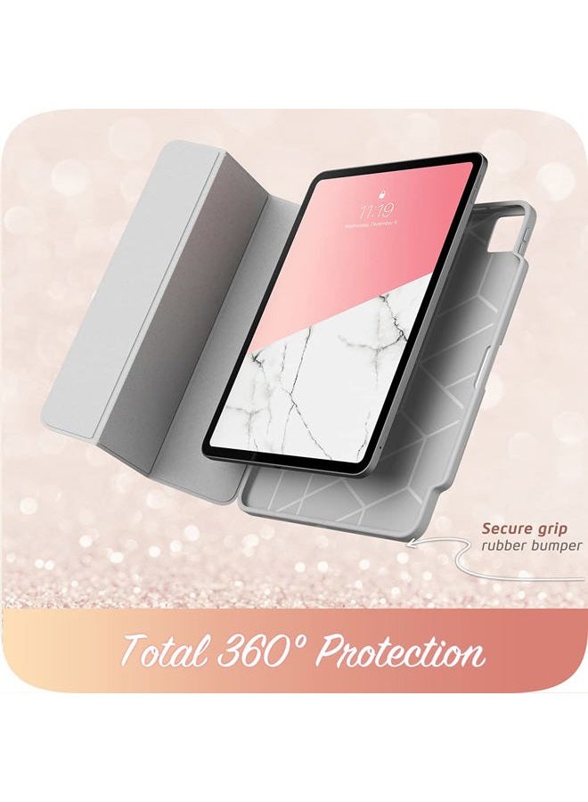I-blason Cosmo Case for New iPad Pro 11.0 Inch (2021/2020/2018 Release), Full-Body Trifold Stand Protective Case Smart Cover with Auto Sleep/Wake & Pencil Holder (Marble) - Image 3