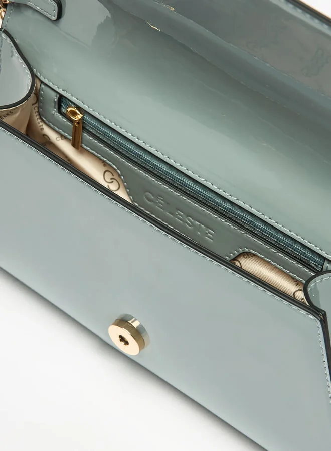 Celeste Women's Solid Crossbody Bag with Magnetic Closure and Chain Strap