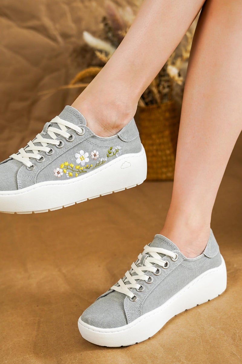 Project Cloud Platform Sneakers for Women â€“ Lightweight Womens Sneakers with Memory Foam Insole â€“ Non Slip Lace-Up Womens Shoes â€“ Perfect Spring Shoes for Women 2026 (Bossy-2, LTGREY, 8) - Image 2