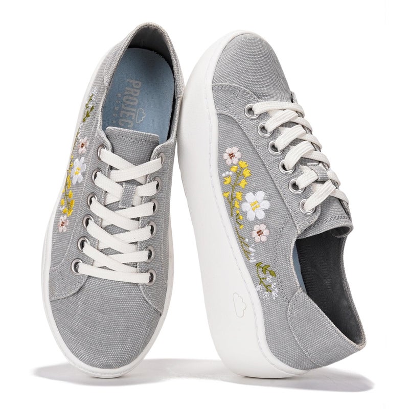 Project Cloud Platform Sneakers for Women â€“ Lightweight Womens Sneakers with Memory Foam Insole â€“ Non Slip Lace-Up Womens Shoes â€“ Perfect Spring Shoes for Women 2026 (Bossy-2, LTGREY, 8) - Image 1